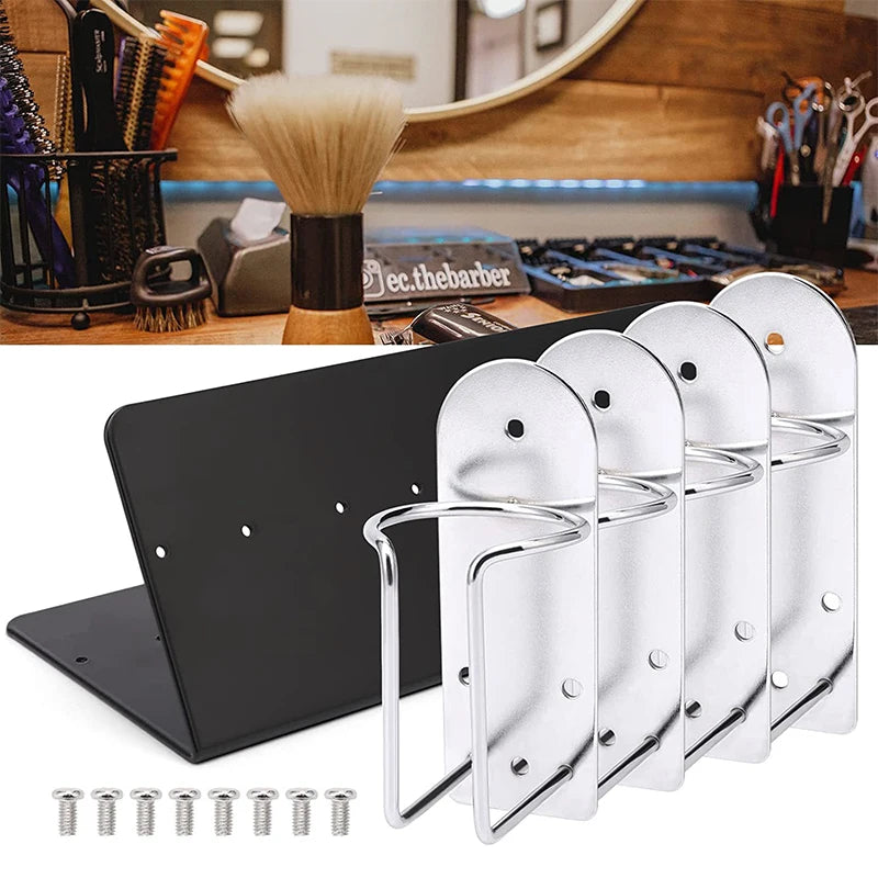 Hair Clipper Holder Barbershop Electric Trimmer Station Display Rack Barber Stainless Steel Clipper Organizer Hairstylist Tools