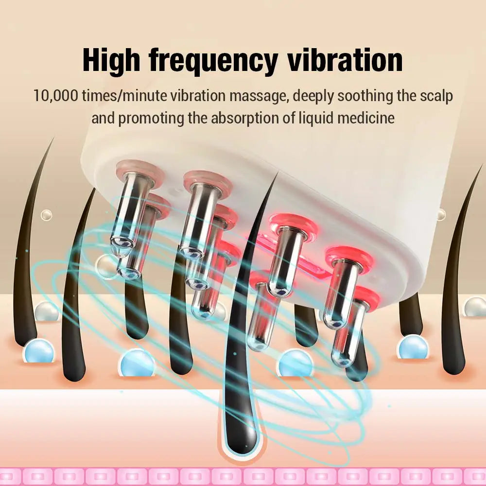 Electric Vibration Massage Comb Micro-current Medicine Applicator Red Light Head Massager Nourishing Applicator Portable