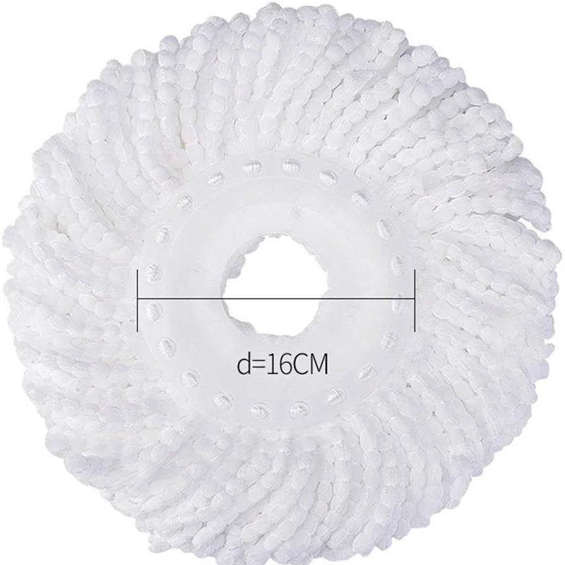 Round Head for Mop Made of Microfiber, Set of 2 Pieces Squeeze Mop Floor Home and Kitchen Washing with Clamp Holder Head