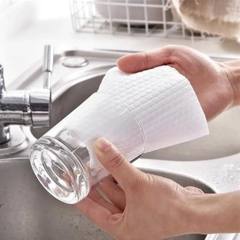 Non-woven Disposable Rags Dishcloths Household Kitchen Non-stick Oil Cleaning Cloths Dishcloths Wash Paper Towels Cleaner Tools