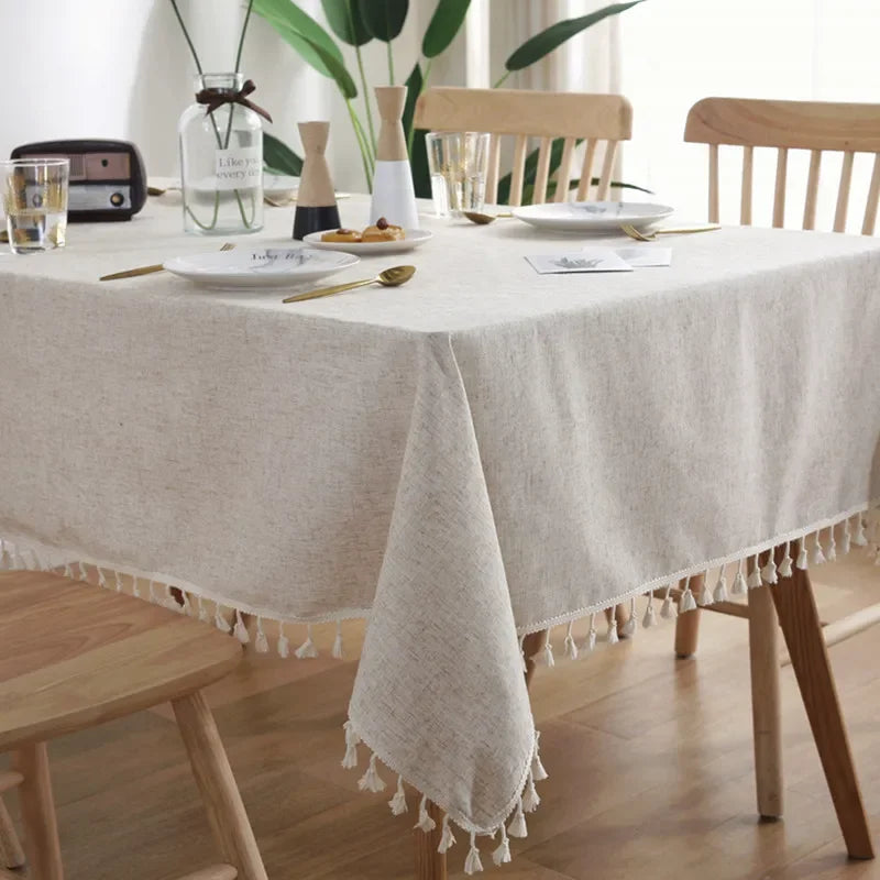 Thicken Cotton Linen Tablecloth for Wedding Home Party Dining Banquet Decoration Flax Fabric Table Cloth Luxurious Table Cover