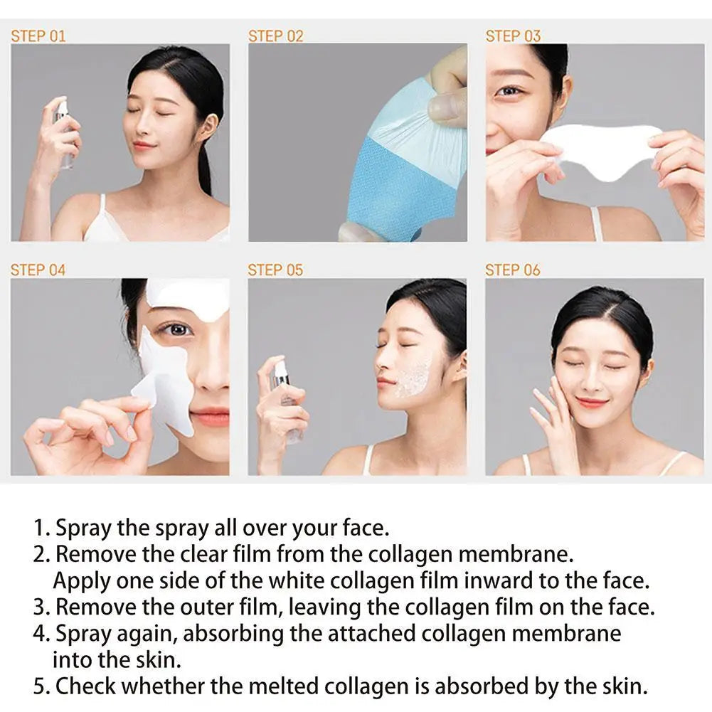 1set Highprime Collagen Film Water Soluble Moisturizing Paste Essence Patch Collagen Soluble Facial Mask Skin Care