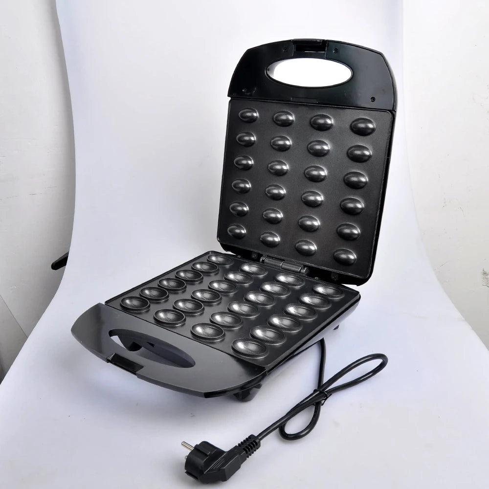 Mini Electric Walnut Cake Maker 24 Cake Troughs Automatic Nut Waffle Bread Machine Sandwich Iron Toaster Baking Breakfast Pan