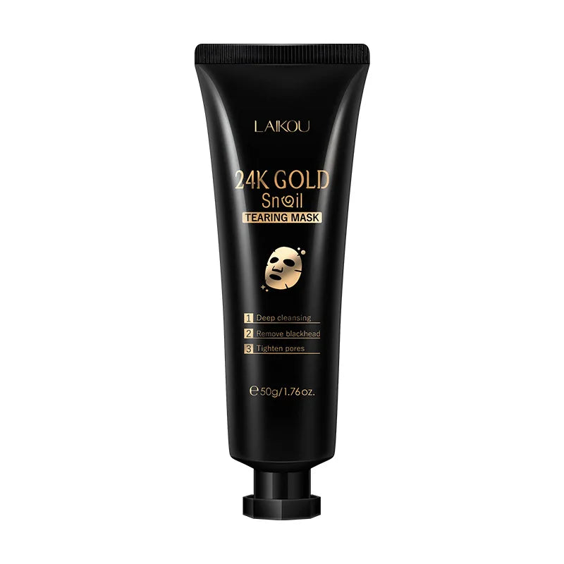 LAIKOU 50g 24K Gold Foil Snail Peel Mask Deep Cleansing Remove Blackheads Anti-Acne Firming Skin Oil-Control Whitening Skin Care