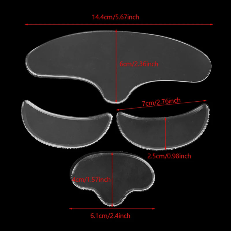 4 Pcs Silicone Pads Anti Wrinkle Aging Reusable Silicone Eye Mask Cheek Forehead Anti Face Wrinkle Sticker Skin Lifting Care