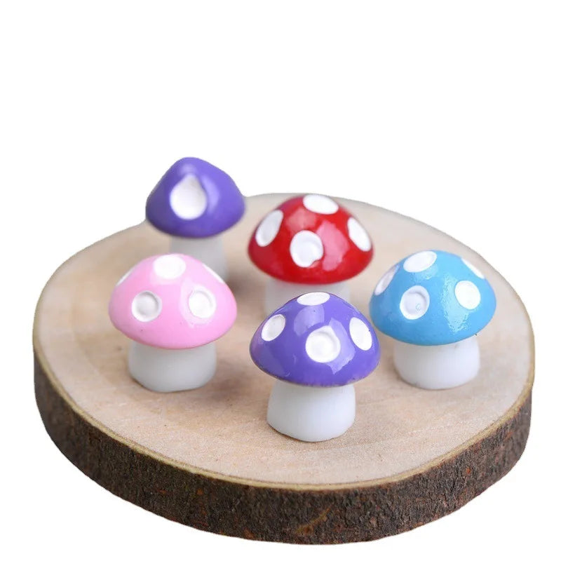 10pcs Mushroom Resin Room Decor Fairy Garden Decoration Home Miniature Micro Landscape Dollhouse Moss Terrarium Figurines Crafts