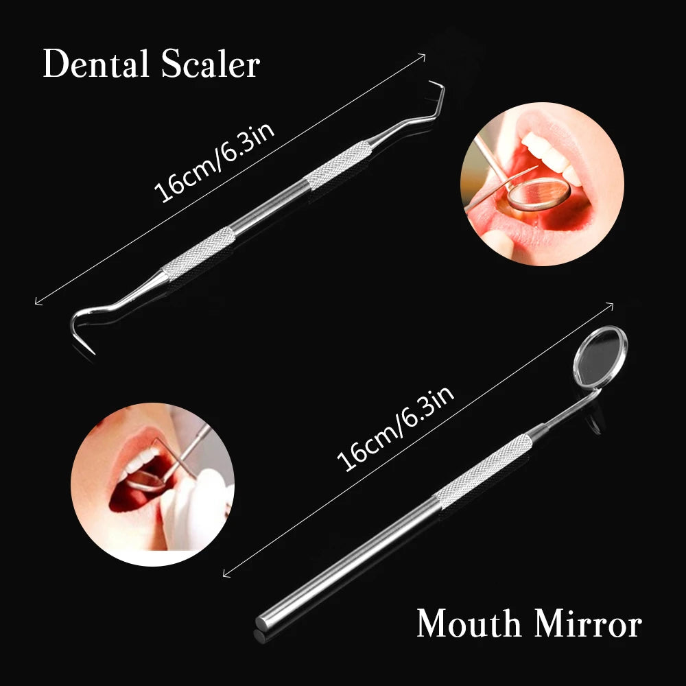 Dental Mirror Sickle Tartar Scaler Teeth Pick Spatula Dental Laboratory Equipment Dentist Gift Oral Care Tooth Cleaning Tools