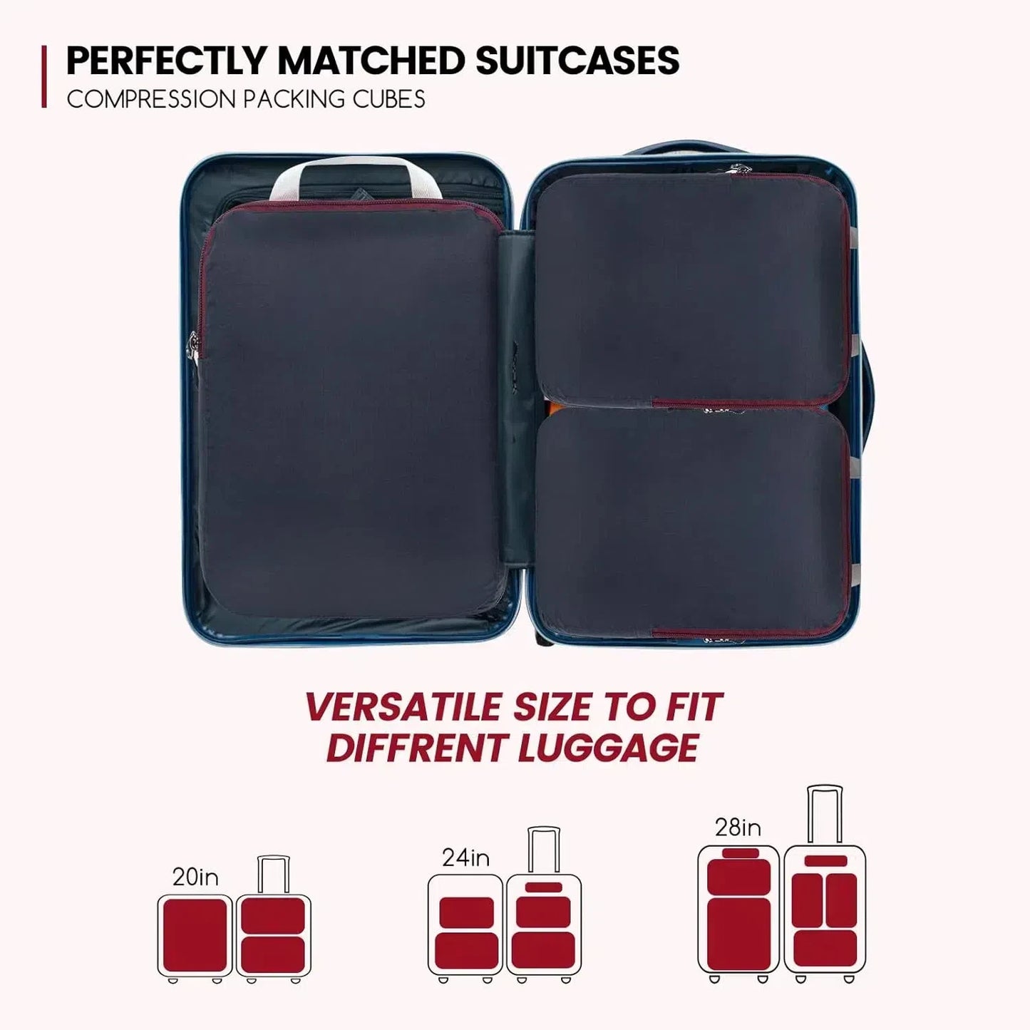 Ultralight Compression Packing Cubes For Suitcases,Travel Accessories  Portable Luggage Storage Bag Waterproof Travel Organizer