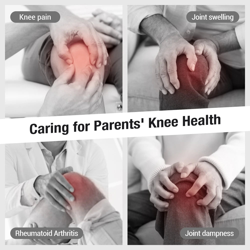 Knee Pad Portable Massager Electric Heating Vibrating Hot Compress Airbag Red Light Therapy Household Joint Care USB Charging