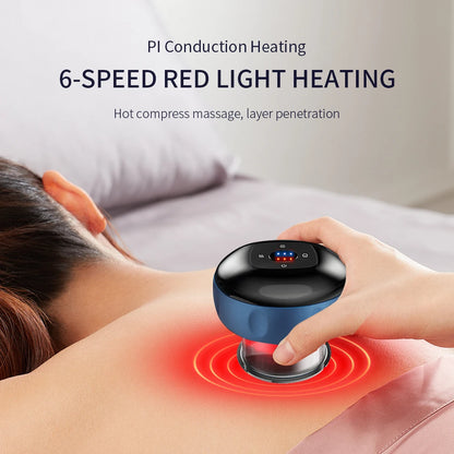 Intelligent Breathing Cupping Massage Device Electric Cupping Display Red Light Heating Negative Pressure Scraping Relieve