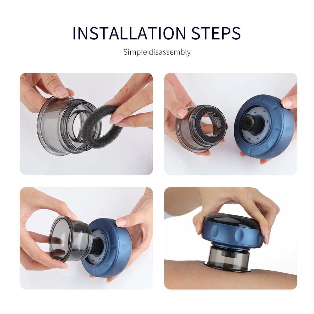 Intelligent Breathing Cupping Massage Device Electric Cupping Display Red Light Heating Negative Pressure Scraping Relieve