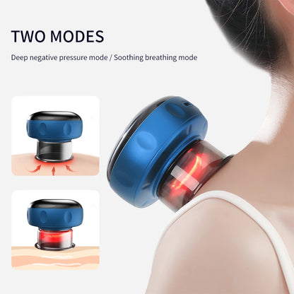 Intelligent Breathing Cupping Massage Device Electric Cupping Display Red Light Heating Negative Pressure Scraping Relieve