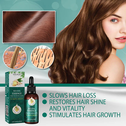 EELHOE Ginger Hair Essence Restore Hair Follicles Strengthening Nourishing Scalp Treatment Baldness Anti Frizzy Hair Care Serum