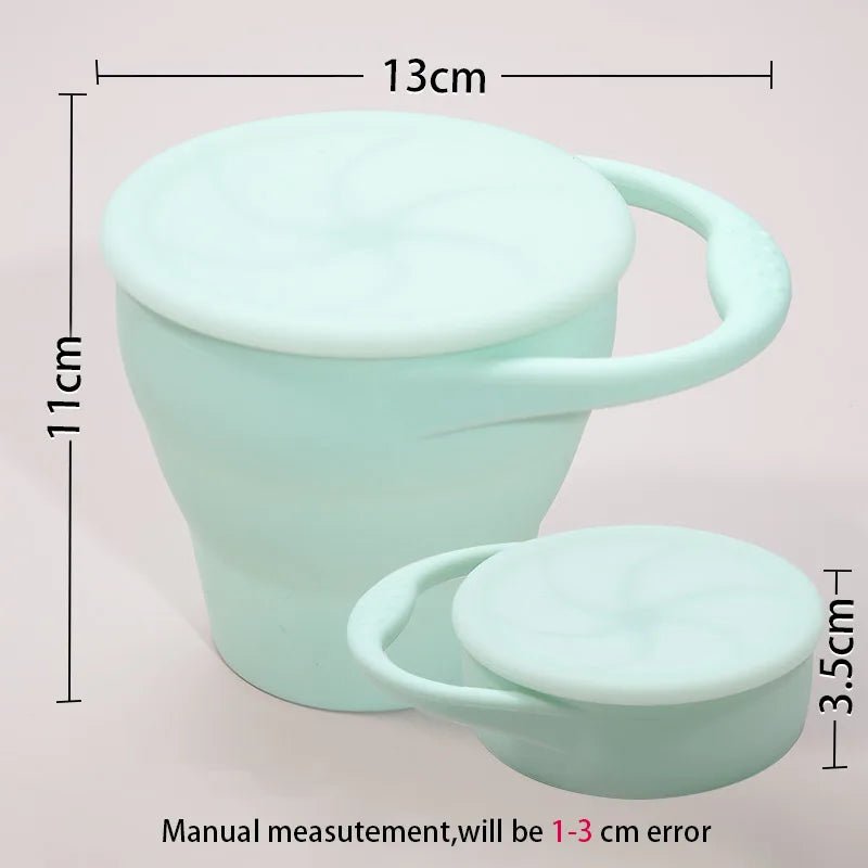 New Color Baby Silicone Snack Cup Handheld Portable Food Storage Baby Foldable Snack Cup Anti-drop Snack ContainerNew Color Baby