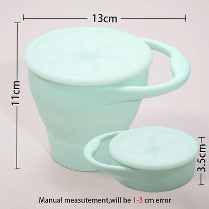 New Color Baby Silicone Snack Cup Handheld Portable Food Storage Baby Foldable Snack Cup Anti-drop Snack ContainerNew Color Baby