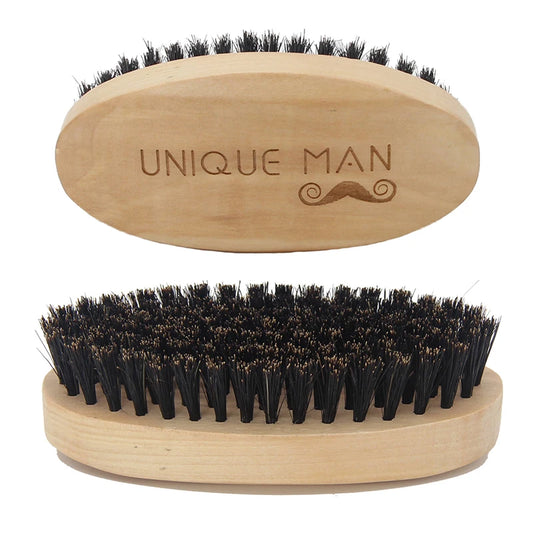 Natural Wooden Boar Bristle Beard Brush For Men Beard Mustache Facial Hair Grooming Styling Shaping Handmade Comb Brush Male Kit