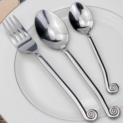 Hot Creative Design Snail Shape Handle Dinnerware Set Forged Craft Stainless Steel Mirror Polish Famous Cutlery Set For Kitchen