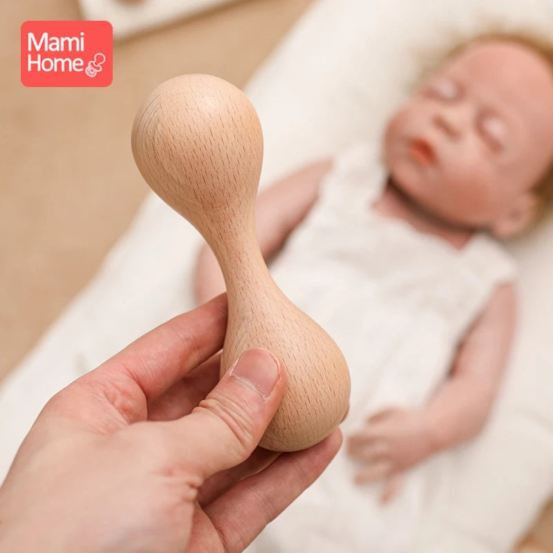 Baby Wooden Sand Hammer 1PCS Sand Hammer Rattle Musical Instrument Children's Educational Toys Children's gift Baby musical toys