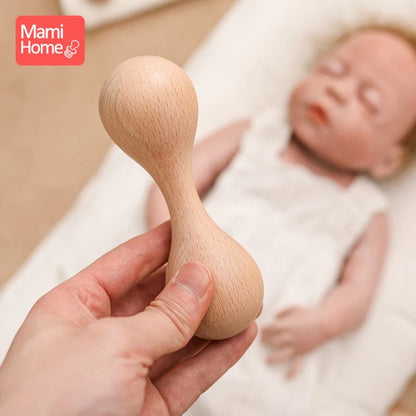 Baby Wooden Sand Hammer 1PCS Sand Hammer Rattle Musical Instrument Children's Educational Toys Children's gift Baby musical toys