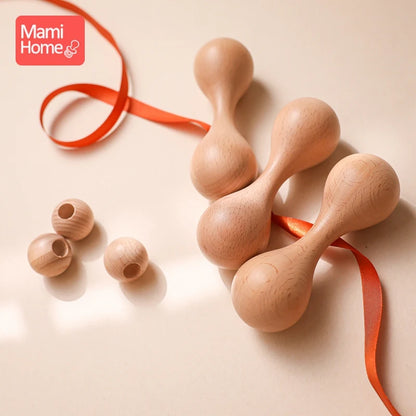 Baby Wooden Sand Hammer 1PCS Sand Hammer Rattle Musical Instrument Children's Educational Toys Children's gift Baby musical toys