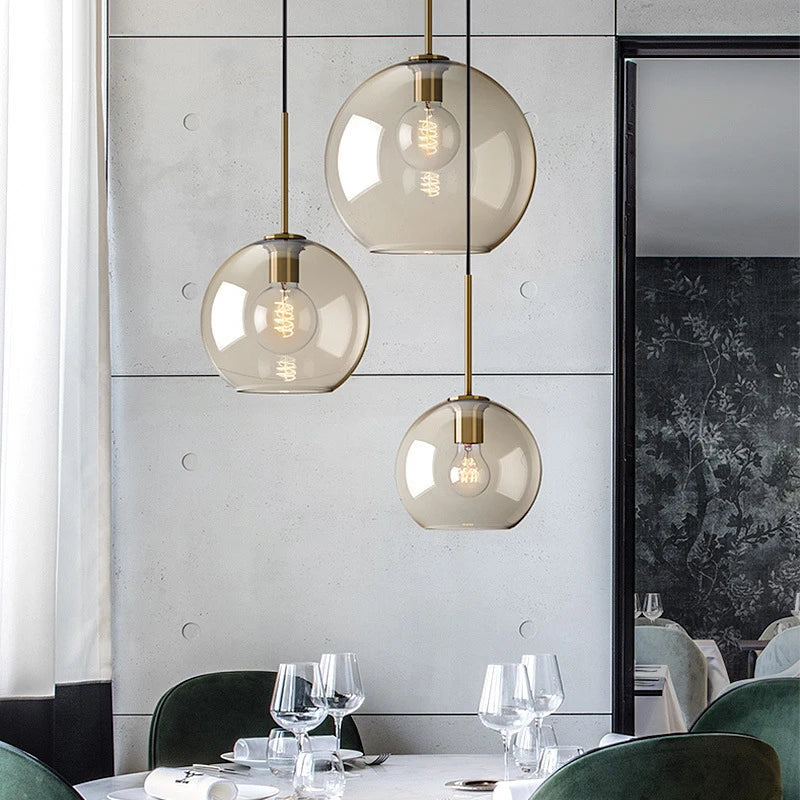 Nordic hanging loft  Glass lustre Pendant Light
