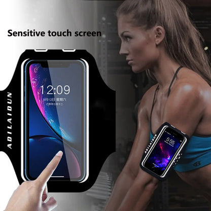 Running Sport Mobile Phone Arm Bag Waterproof Fitness Cell Phone Luminous Arm Case Pouch Hiking Jogging Card Key Holder Pocket