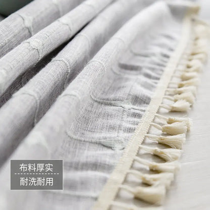 Plaid Cotton Linen Round Tablecloth Wedding Hotel Banquet Cloth Table cover Indoor Dining Room Kitchen Outdoor Decoration
