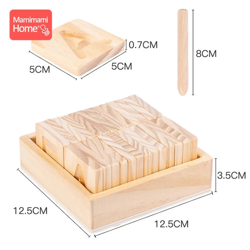 Baby Educational Wooden Toys Board Montessori English Alphabet Groove Board English Alphabet Geometry Montessori Early Education