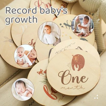 Baby Month Milestone Baby Props Newborn Photography Wooden Teether Baby Kids Photography Props Christmas Gifts