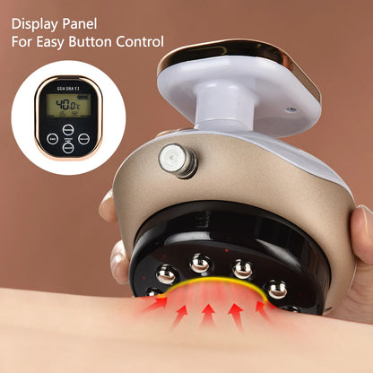 Electric Cupping Massager EMS Vacuum Suction Guasha Scraping Rechargeable Device Meridian Fat Burning Body Slimming Negative