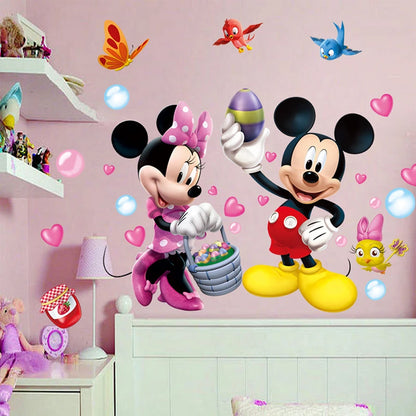 3D Cartoon Mickey Minnie Mouse baby home decals wall stickers for kids room  Princess Room Kindergarten Sticker