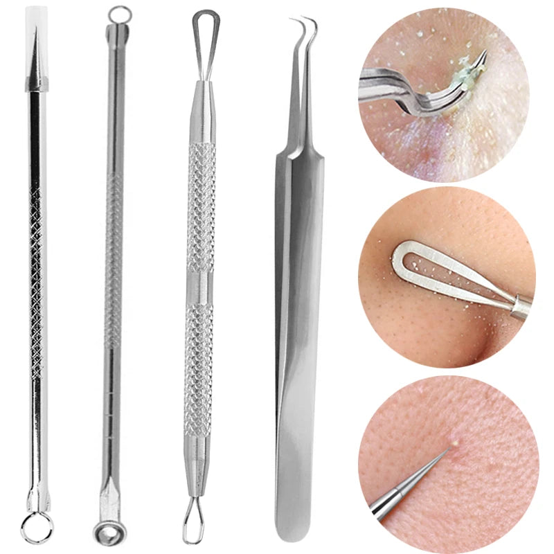 Stainless Steel Acne Removal Needles Pimple Blackhead Remover Tools Spoons Face Skin Care Tools Needles Facial Pore Cleaner