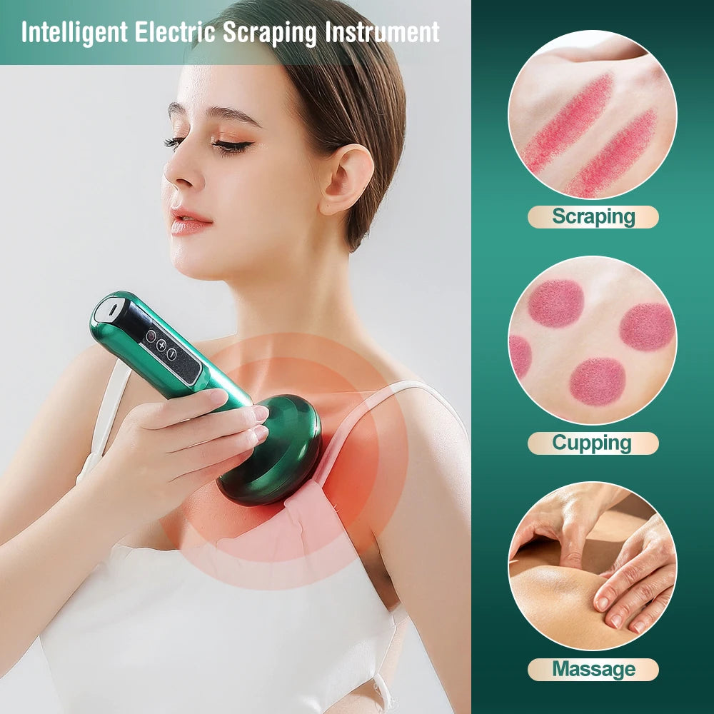 Intelligent Negative Pressure Cupping Massager Electric Heating GuaSha Scraping Physiotherapy Dredge Meridian Relieve Fatigue