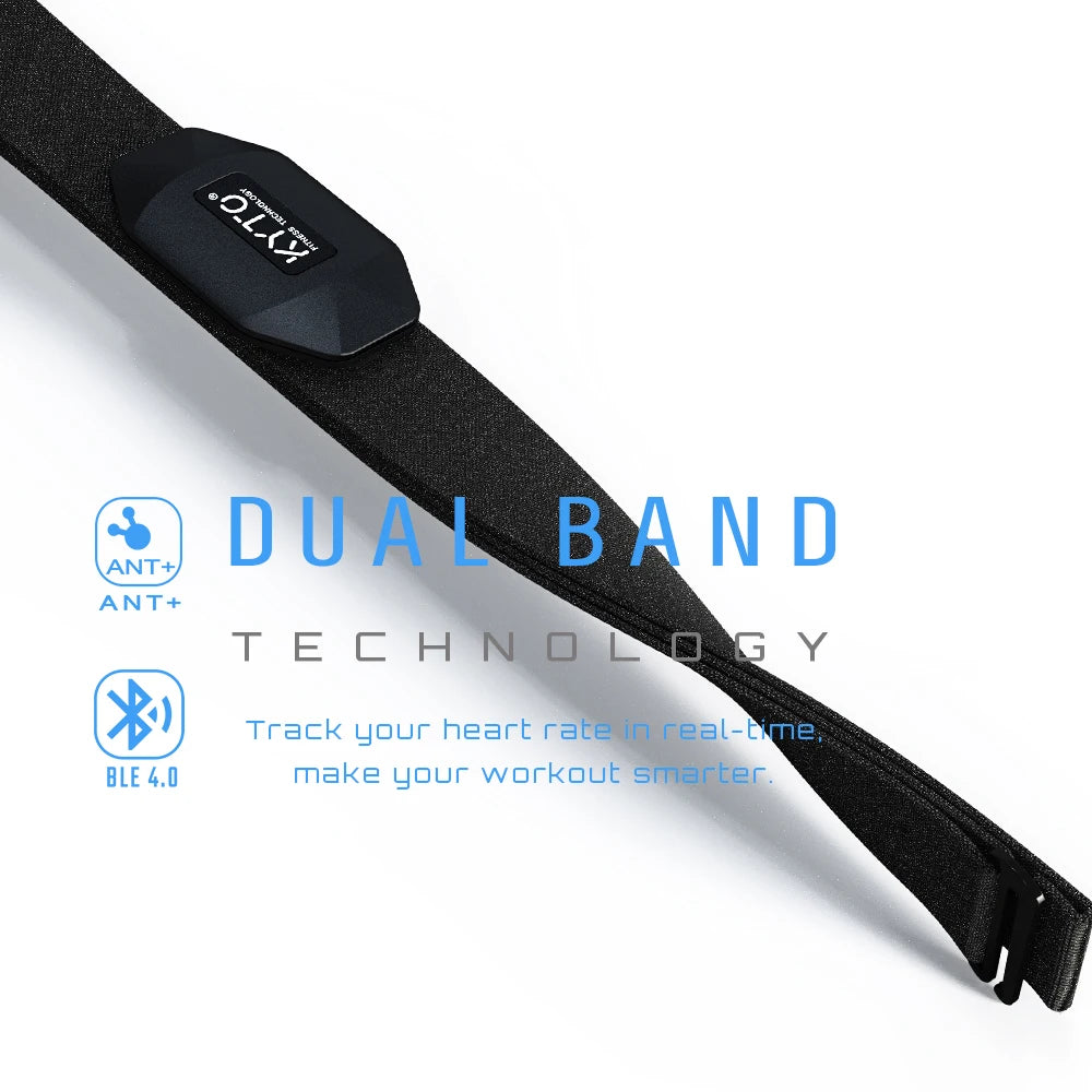 KYTO Heart Rate Monitor Chest Strap Bluetooth 4.0 ANT Fitness Sensor Compatible Belt Wahoo Polar Garmin Connected Outdoor Band