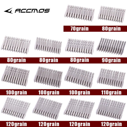 DIy 70 80 90 100 110 120 Grain Stainless Steel Bullet Point Tip For ID 4.2 mm Arrow Shaft Accessories Archery Bow Hunting