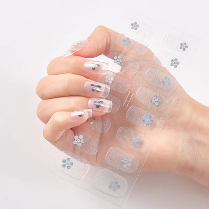 16 Tips/Sheet Glitter Series Shiny Manicure Decoracion Designed Nail Art Stickers 2020 Nail Decoration Nail Wraps Shiny