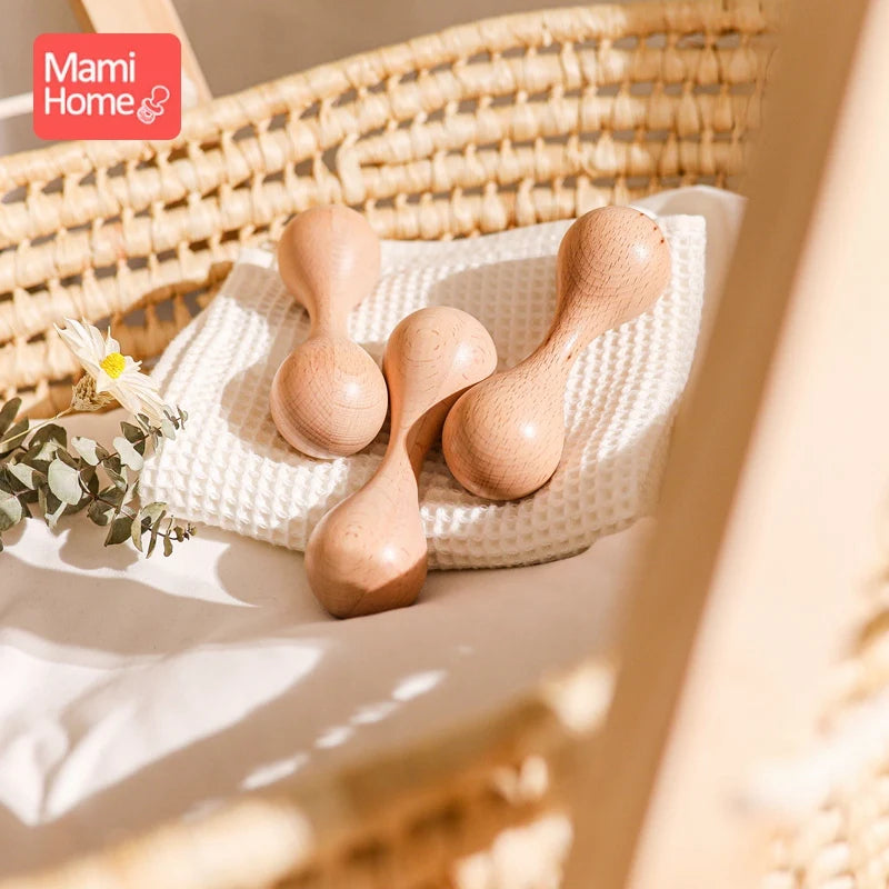 Baby Wooden Sand Hammer 1PCS Sand Hammer Rattle Musical Instrument Children's Educational Toys Children's gift Baby musical toys