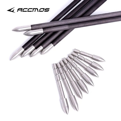 DIy 70 80 90 100 110 120 Grain Stainless Steel Bullet Point Tip For ID 4.2 mm Arrow Shaft Accessories Archery Bow Hunting
