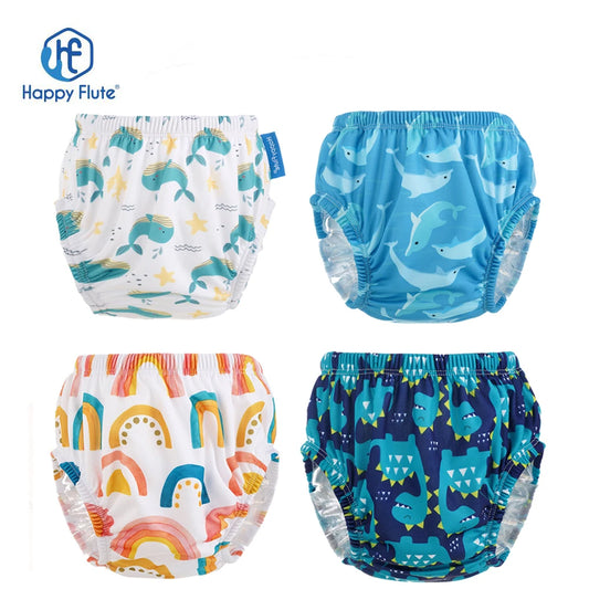 HappyFlute 3 Sizes Kids Soft Swimming Pants Cover Baby Reusable Breathable Cloth Diaper