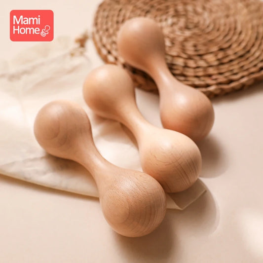 Baby Wooden Sand Hammer 1PCS Sand Hammer Rattle Musical Instrument Children's Educational Toys Children's gift Baby musical toys