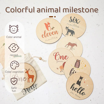 Baby Month Milestone Baby Props Newborn Photography Wooden Teether Baby Kids Photography Props Christmas Gifts