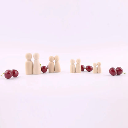 100PCS 1.7"(43mm) Peg Dolls Natural Unfinished Wood Dolls Turnings-Ready For Paint-Waldorf People Wood Gentleman Dolls BPA Free