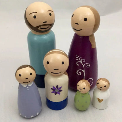 100PCS 1.7"(43mm) Peg Dolls Natural Unfinished Wood Dolls Turnings-Ready For Paint-Waldorf People Wood Gentleman Dolls BPA Free