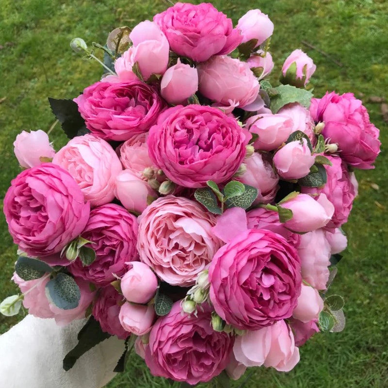2018 Silk Rose Peony Bouquet