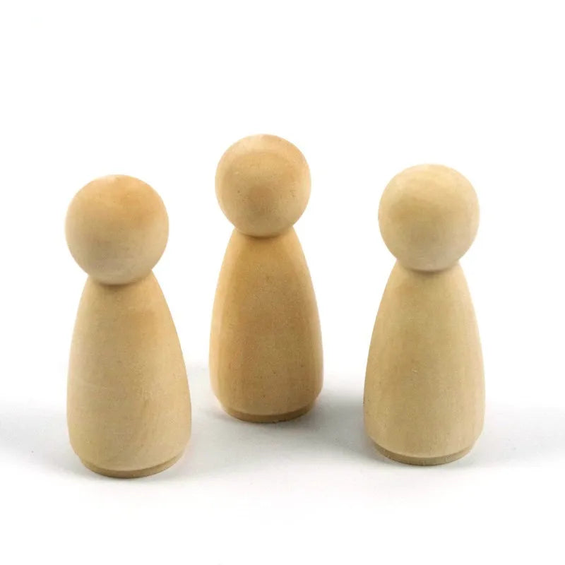 20pc Grandma Peg Dolls (2.2")-Solid Hardwood Natural Unfinished  DIY Turnings-Ready for Paint or Stain-Wooden People
