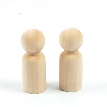 20pc Grandma Peg Dolls (2.2")-Solid Hardwood Natural Unfinished  DIY Turnings-Ready for Paint or Stain-Wooden People