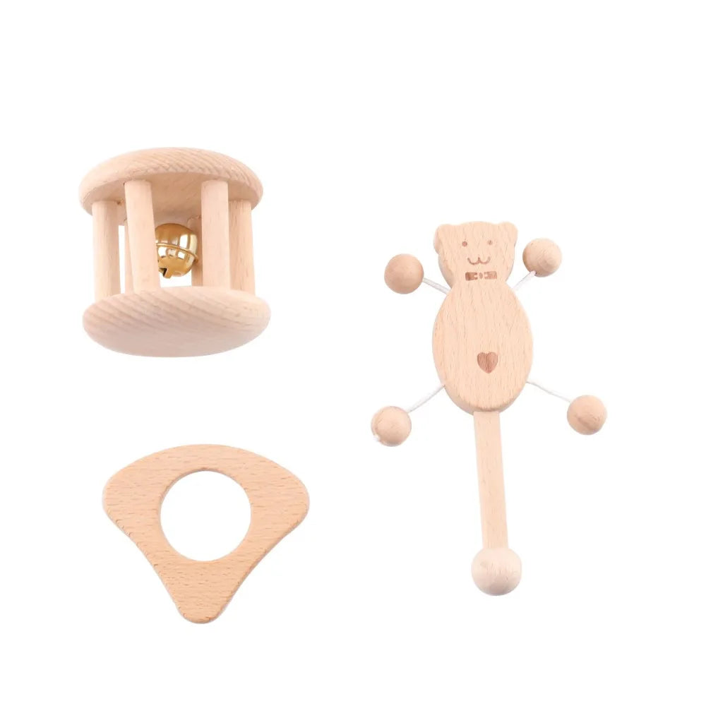 1Set Organic Wooden Teether Car Shape Food Grade Materials Baby Products Nurse Gifts Best Kids Brain Game Toys Building Blocks