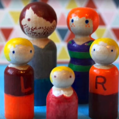 peg doll set of 40pc wood Family doll toys(43mm/55mm) unfinished unpainted Weddings Cake Doll Garden room Decor Handmade