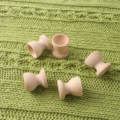 2pc Wooden Egg Cups Easter Egg DIY Unfinished Crafts Smooth Surface Wooden Teething Toys Baby Gifts Wood Painting Blocks Toys