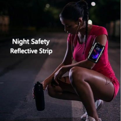 Running Sport Mobile Phone Arm Bag Waterproof Fitness Cell Phone Luminous Arm Case Pouch Hiking Jogging Card Key Holder Pocket